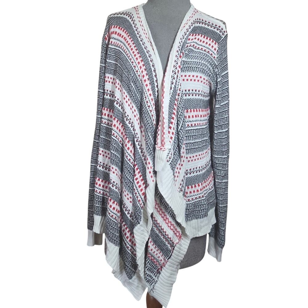 Open Front Cotton Blend Cardigan Sweater One Size